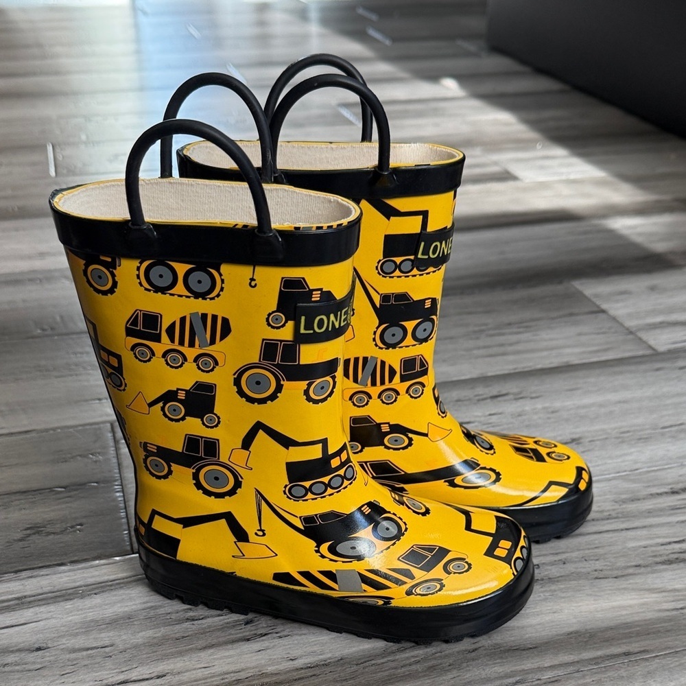 NWOT Lone Cone Kids Yellow Construction Rain Boots